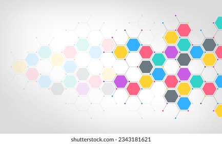 Abstract design element with geometric background of hexagons shape pattern