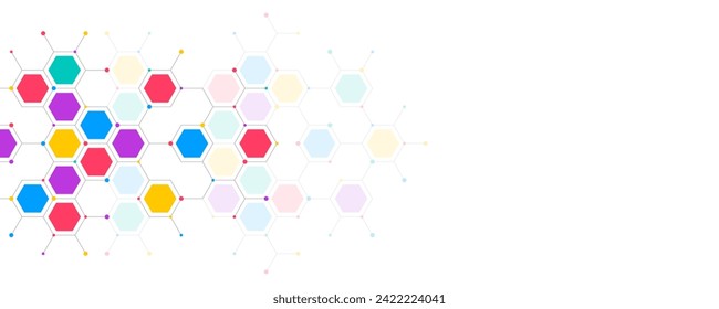 Abstract design element with geometric background of hexagons shape pattern. Vector illustration