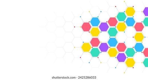 Abstract design element with geometric background of hexagons shape pattern. Vector illustration