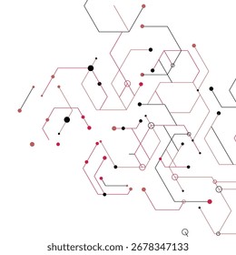 Abstract design element with geometric background of hexagons shape pattern