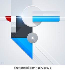 Abstract design element with glossy geometric shapes. Useful for digital compositions and layouts. EPS10
