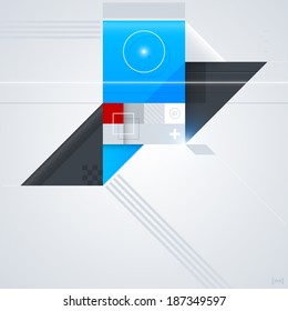 Abstract design element with glossy geometric shapes. Useful for digital compositions and layouts. EPS10