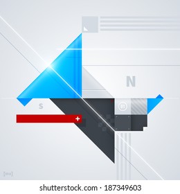 Abstract design element with glossy geometric shapes. Useful for digital compositions and layouts. EPS10