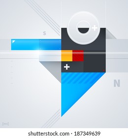 Abstract design element with glossy geometric shapes. Useful for digital compositions and layouts. EPS10