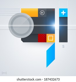 Abstract design element with glossy geometric shapes. Useful for digital compositions and layouts. EPS10