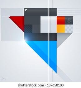 Abstract design element with glossy geometric shapes. Useful for digital compositions and layouts. EPS10