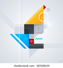 Abstract design element with glossy geometric shapes. Useful for digital compositions and layouts. EPS10