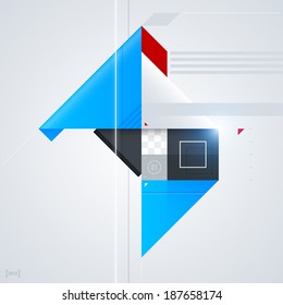 Abstract design element with glossy geometric shapes. Useful for digital compositions and layouts. EPS10