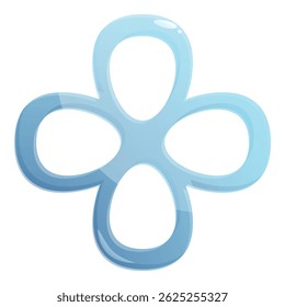 Abstract design element with a glossy surface resembling a blue flower