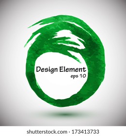 abstract design element green circle. Vector illustration 