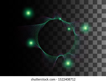 Abstract design element green color effect vector illustration on transparent background