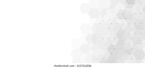 Abstract design element with hexagons shape. Connecting dots and lines. Used for design healthcare, science and medicine background 