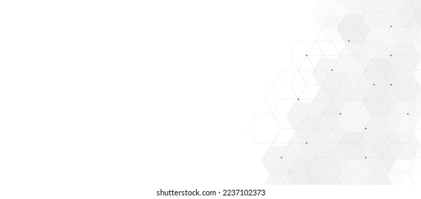 Abstract design element with hexagons shape. Connecting dots and lines. Used for design healthcare, science and medicine background 