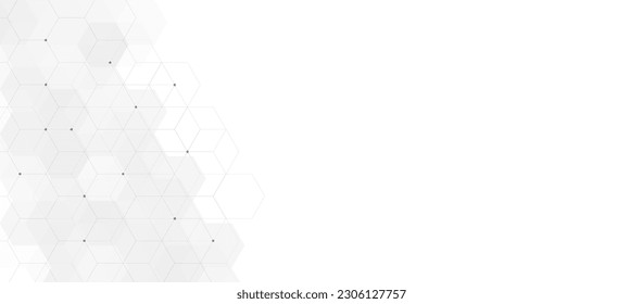 Abstract design element with hexagons shape. Connecting dots and lines. Used for design healthcare, science and medicine background 
