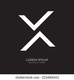 Abstract design element initial letter X geometry or monogram in trendy style.Logo for business, identity,company,