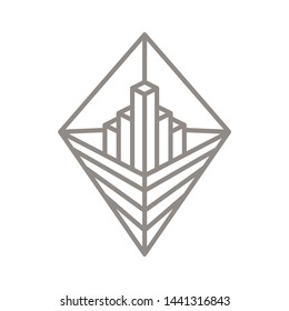 Abstract design element for logotype. Best for business, realtor, construction company, etc . Vector icon. 