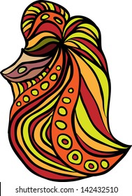 Abstract design element looks as fantastic bird