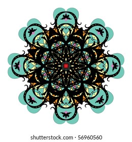 Abstract design element. Lots of details. No autotracing. No gradients.