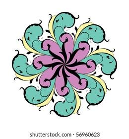 Abstract design element. Lots of details. No autotracing. No gradients.