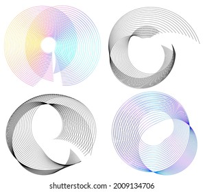 Abstract design element on white background of twist lines. Vector Illustration eps 10 Golden ratio traditional proportions vector icon beauty salon, for elegant business card,  background event party