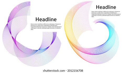 Abstract design element on white background of twist lines. Vector Illustration eps 10 Golden ratio traditional proportions vector icon beauty salon, for elegant business card,  background event party