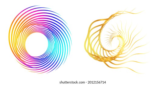 Abstract design element on white background of twist lines. Vector Illustration eps 10 Golden ratio traditional proportions vector icon beauty salon, for elegant business card,  background event party
