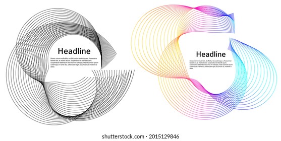 Abstract design element on white background of twist lines. Vector Illustration eps 10 Golden ratio traditional proportions vector icon beauty salon, for elegant business card,  background event party