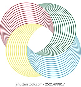 Abstract design element on white background of twist lines Vector background