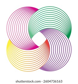 Abstract design element on white background of twist lines Vector background