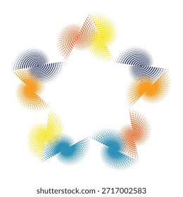 Abstract design element on white background | Design elements wave of many sparkling lines abstract star