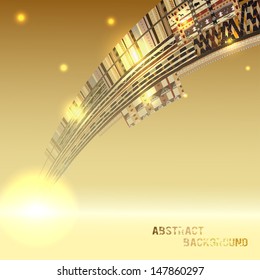 Abstract design element on a yellow background