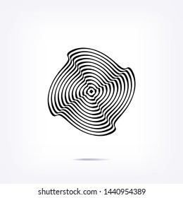 Abstract design element. Optical illusion, speed motion dymanic effect. Radial shape.