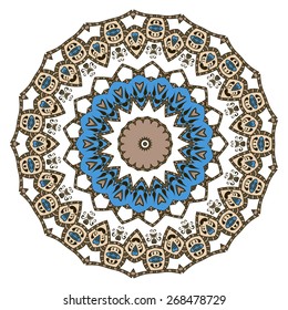 Abstract design element. Round mandala in vector. Graphic template for your design.