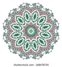 Abstract design element. Round mandala in vector. Graphic template for your design.