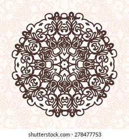 Abstract design element. Round mandala in vector. Graphic template for your design.