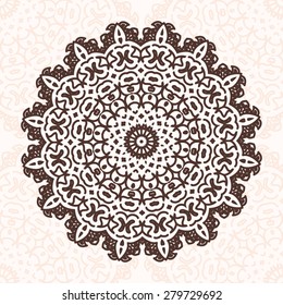 Abstract design element. Round mandala in vector. Graphic template for your design.