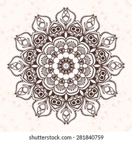 Abstract design element. Round mandala in vector. Graphic template for your design.