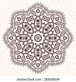 Abstract design element. Round mandala in vector. Graphic template for your design.