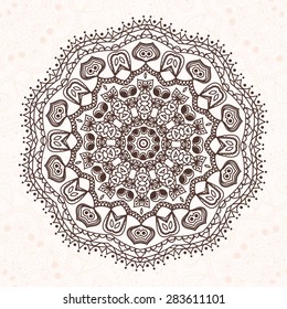 Abstract design element. Round mandala in vector. Graphic template for your design.