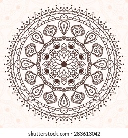 Abstract design element. Round mandala in vector. Graphic template for your design.