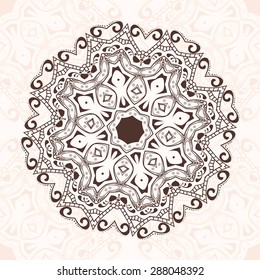 Abstract design element. Round mandala in vector. Graphic template for your design.