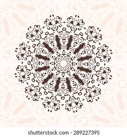 Abstract design element. Round mandala in vector. Graphic template for your design.