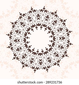 Abstract design element. Round mandala in vector. Graphic template for your design.