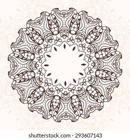 Abstract design element. Round mandala in vector. Graphic template for your design.