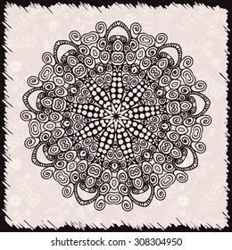 Abstract design element. Round mandala in vector. Graphic template for your design.