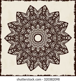 Abstract design element. Round mandala in vector. Graphic template for your design.