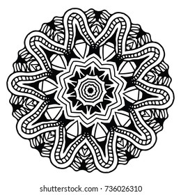 Abstract design element. Round mandala in vector. Graphic template for your design.