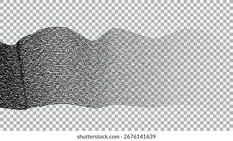 abstract design element in silhouette with transparent background