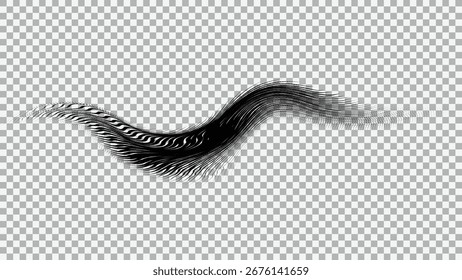 abstract design element in silhouette with transparent background