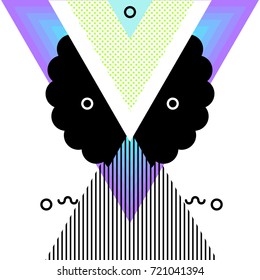 Abstract design element with space. Geometric colorful pattern. Gradient. Fashionable illustration, greeting card, seal. Vector.